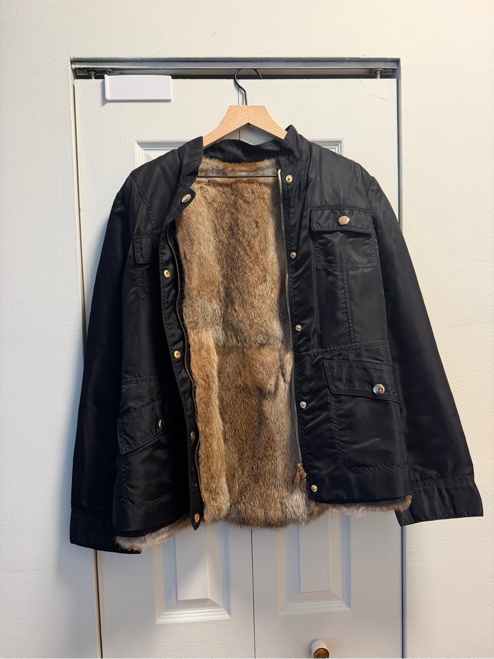 Tory Burch Black Fur-Lined Winter Jacket